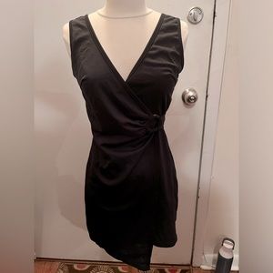 Shein little black faux wrap dress XS, deep V